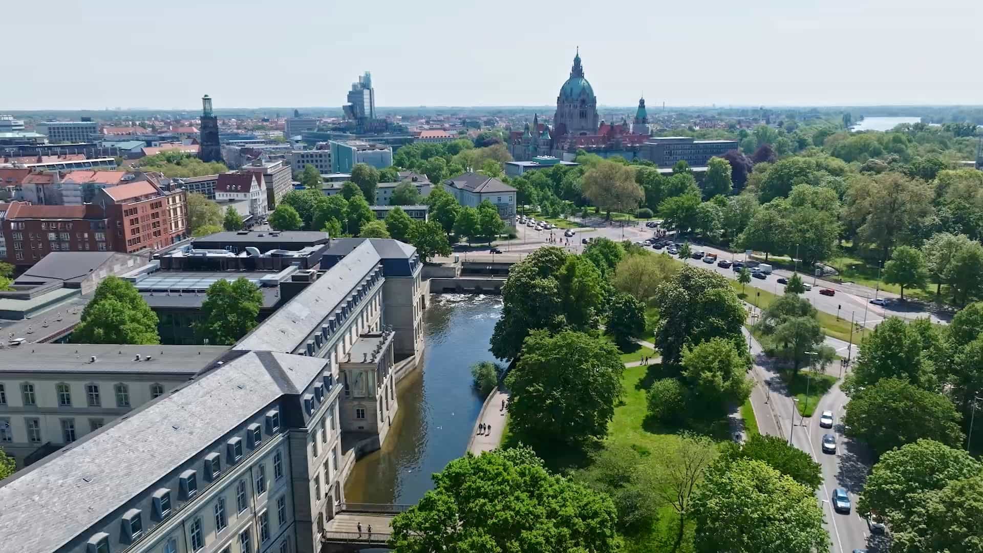 Luftaufnahme von Hannover mit Blick über die Innenstadt